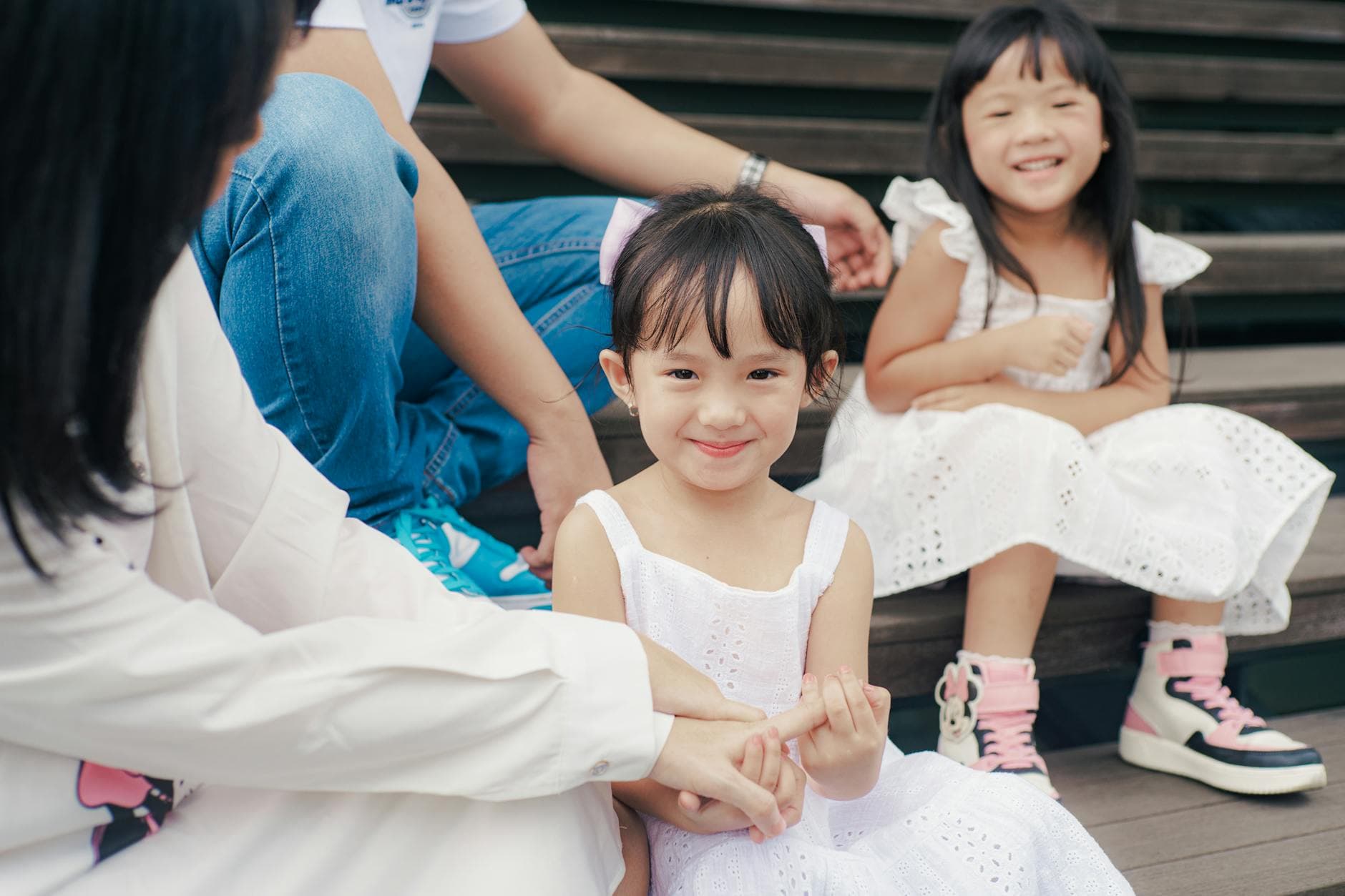 Adorable family photo capturing joyful children in a candid moment. - active listening kids